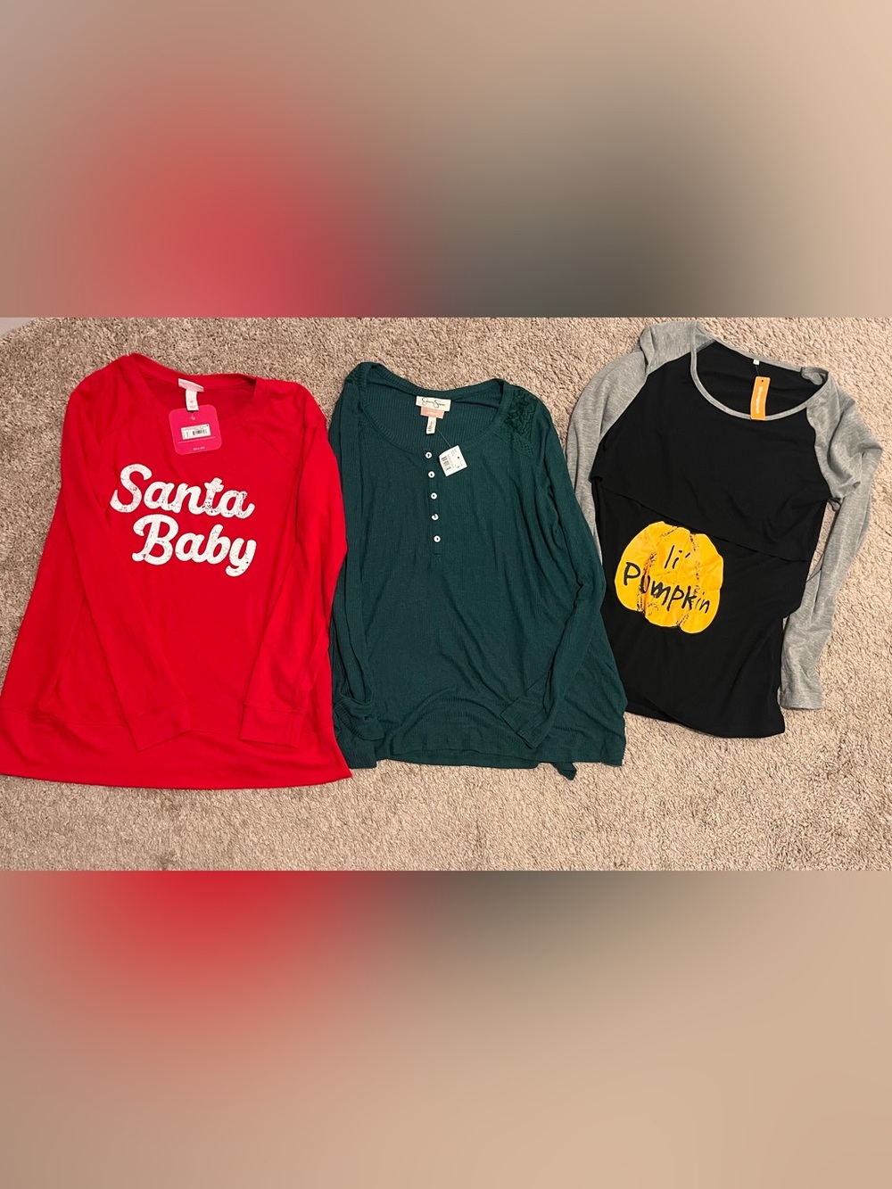 Fall/ Winter Holiday Maternity Shirt Bundle (3)